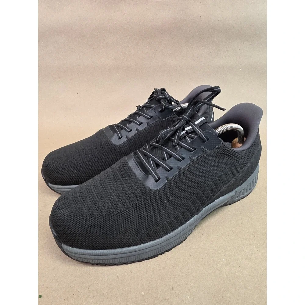 Orthofeet Men's 11 2E Wide Black 20011 Mesh Diabetic Walking Shoes Lace Up Low
